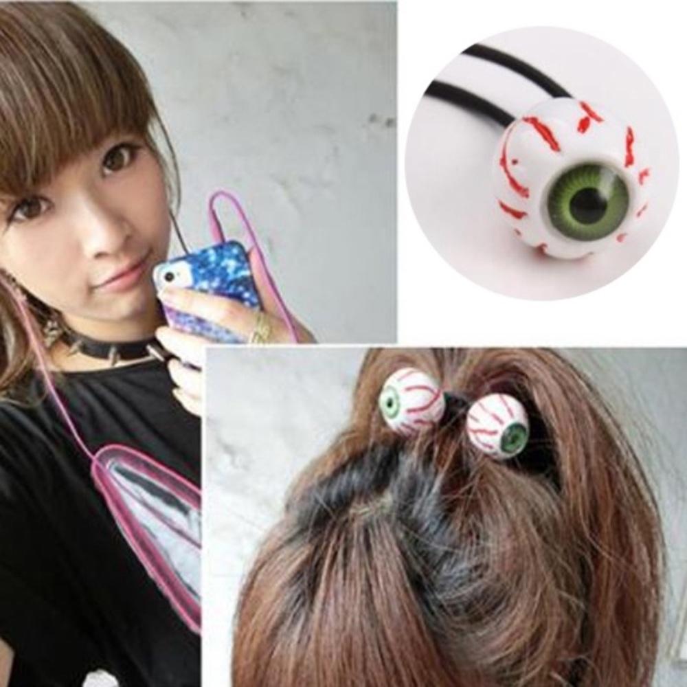 👻Awesome Eyeballs hair tie in blue or green eyes! 👀